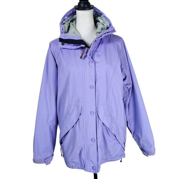 VTG L.L.Bean Womens Gore-Tex Waterproof Hooded Jacket Sz S Purple Gorpcore - Picture 1 of 16